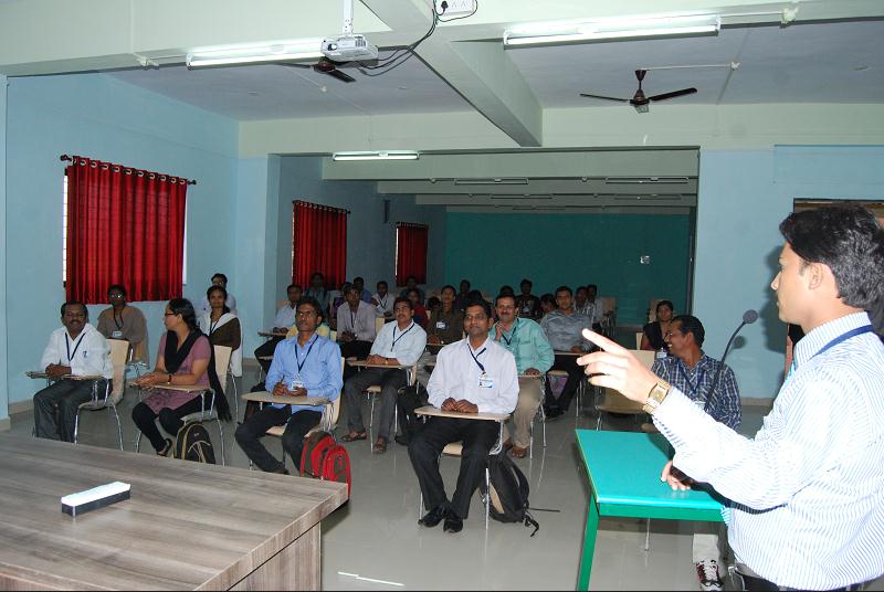 Classroom lecture session with students and faculty